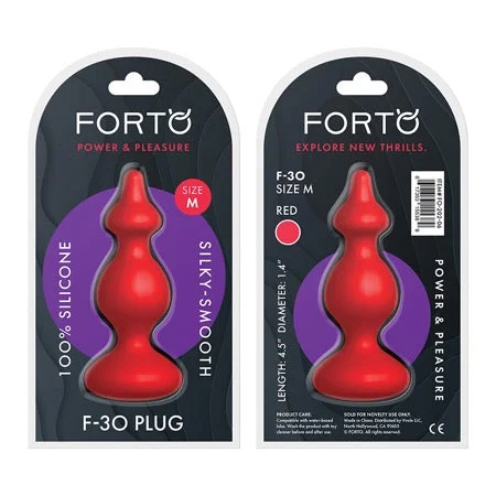 anal toys for fast play-Forto F-30 Pointer Silicone Anal Plug Medium Red