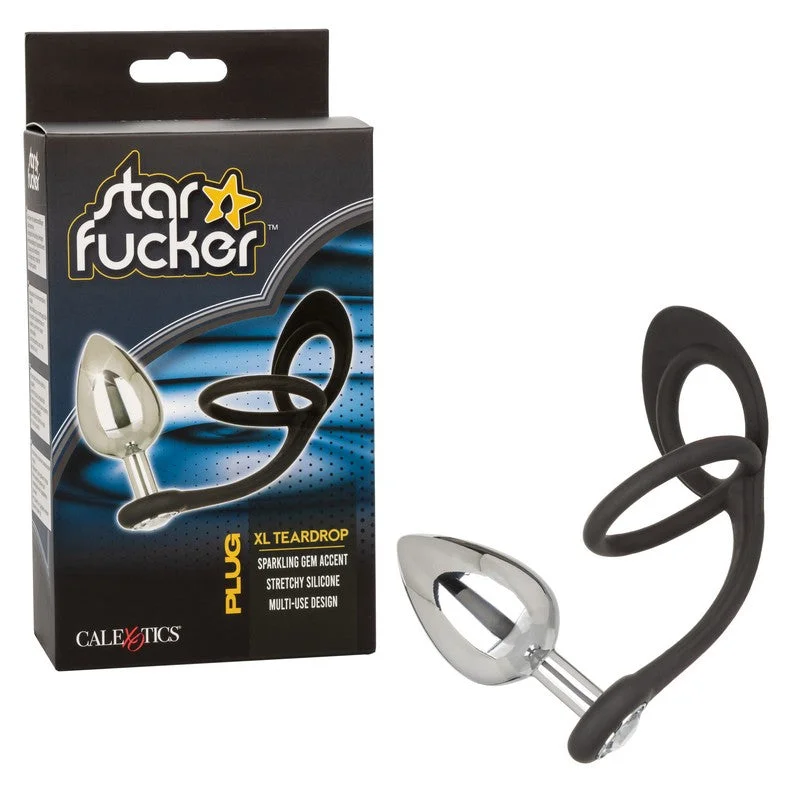 anal toys with strong shaft-Star Fucker XL Teardrop Anal Toys Anal Plug & Cock Ring by Cal Exotics