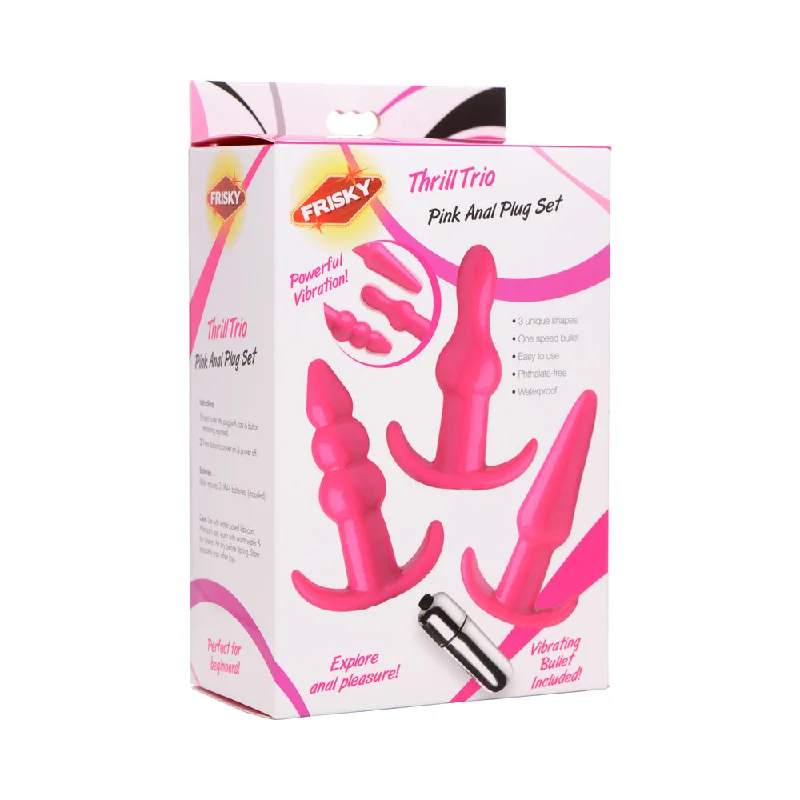 anal toys for intense fun-Thrill Trio Pink Anal Plug Set