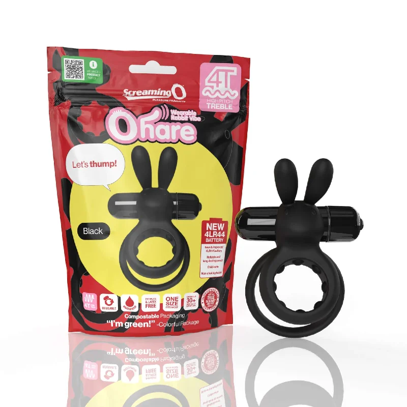 cock ring couple comfort-Screaming O 4B Ohare Black High Pitch Treble Vibrating Cock Ring