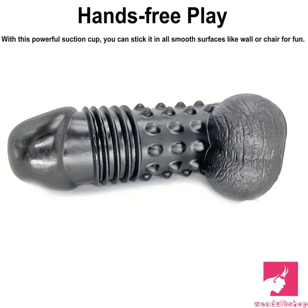 Penis-synthetic-11in Huge Black Spiked Barbed Dildo For Women Men Sex Masturbation