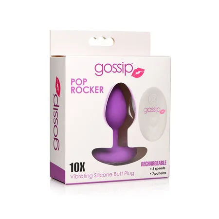 anal toys for deep fun-Curve Toys Gossip Pop Rocker Rechargeable Remote-Controlled Silicone Vibrating Anal Plug Violet