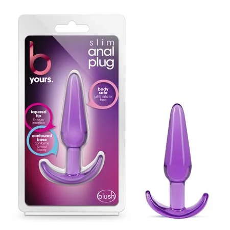 anal toys with long tip-Blush B Yours Slim Anal Plug Purple