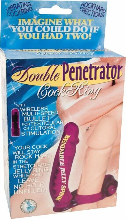 cock ring high style-Double Penetrator Cock Ring Purple