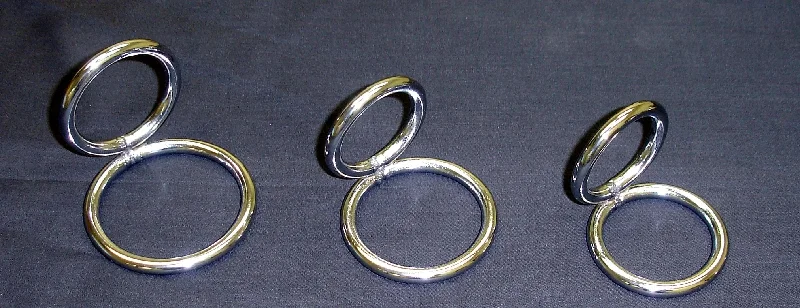 cock ring extra design-Saturn Double Rings Cockring in Stainless Steel