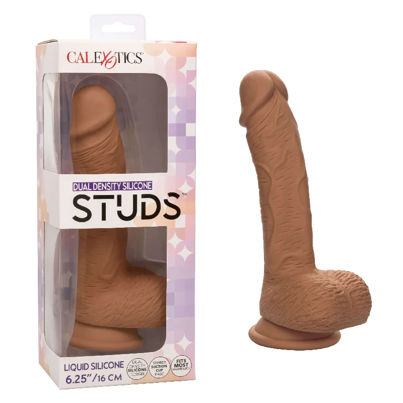 penis-size-facts-global-Dual Density Silicone Studs 6.25 Inch - Brown