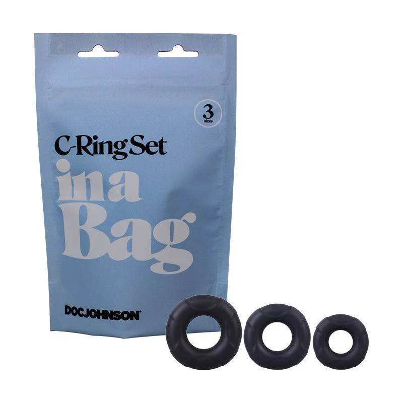 cock ring high grip-Doc Johnson Cockring Set In A Bag