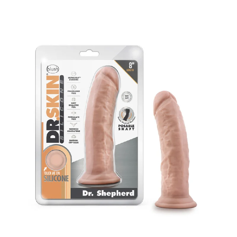 Dildo-decorative-Dr. Skin Silicone Dr. Shepherd 8" Dildo With Suction Cup Vanilla