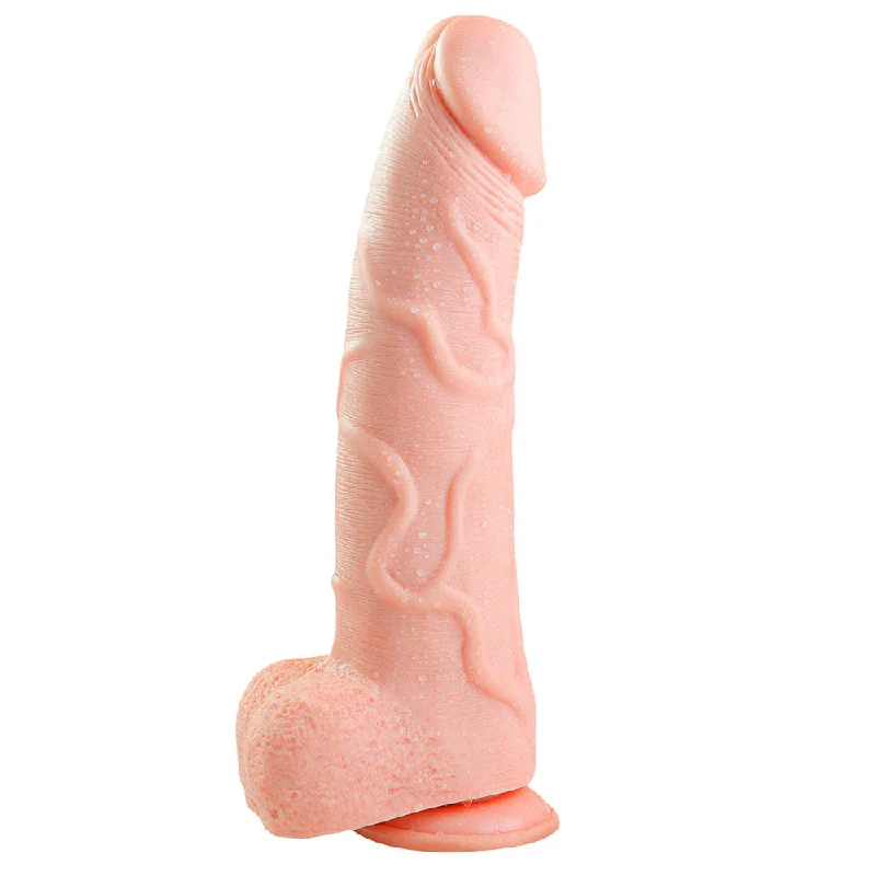 Dildo-cooked-A50 Pink Boy Extra Large Realistic Suction Cup Dildo with Balls 13.2 Inch