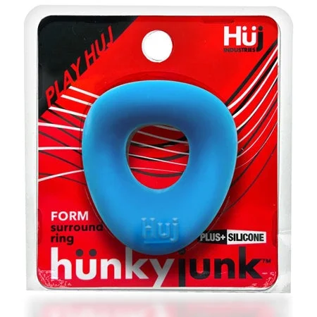 cock ring enhanced style-Hunkyjunk Form Surround Cockring Teal Ice