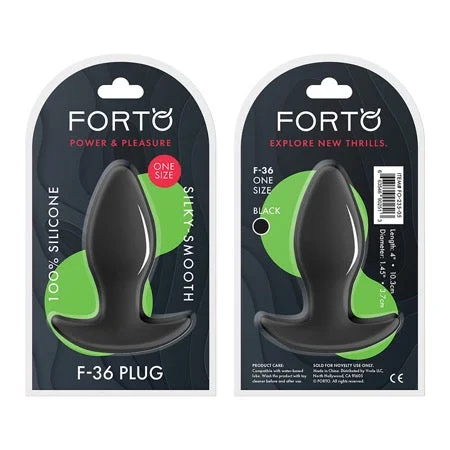 anal toys for intense pleasure-Forto F-36 Silicone T-Plug Black