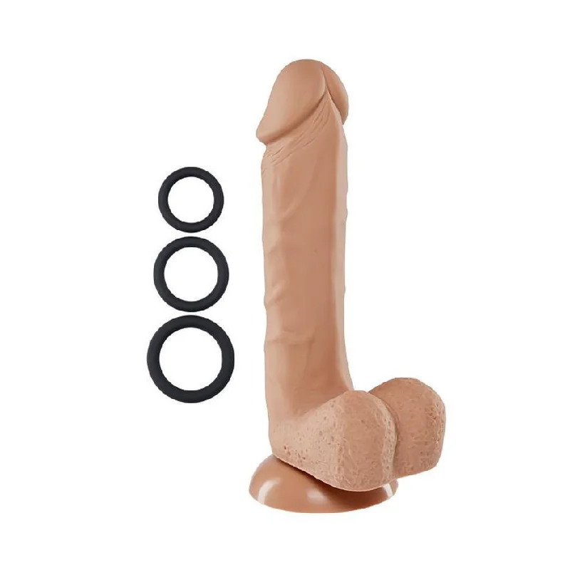 anal toys for gentle pleasure-PRO SENSUAL PREMIUM 8" SILICONE DONG W/ 3 C-RINGS