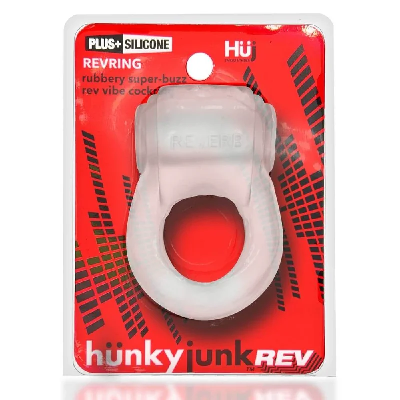 cock ring comfort design-Hunky Junk Revring Clear Ice vibrating cock ring from Oxballs