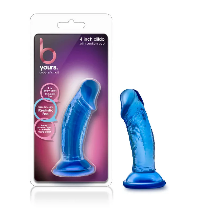 penis-health-checkup-guide-B Yours - Sweet n' Small 4 Inch Dildo With  Suction Cup - Blue