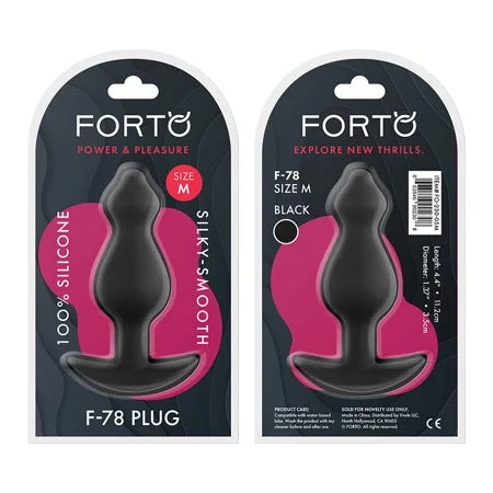 anal toys with slim tip-Forto F-78 Pointee Silicone Anal Plug Medium Black