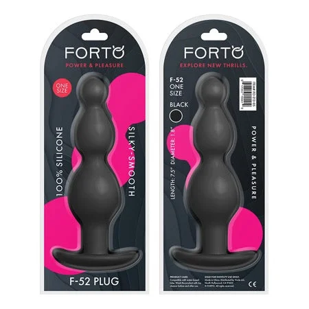 anal toys for intense play-Forto F-52 Cone Beads Silicone Anal Plug Black