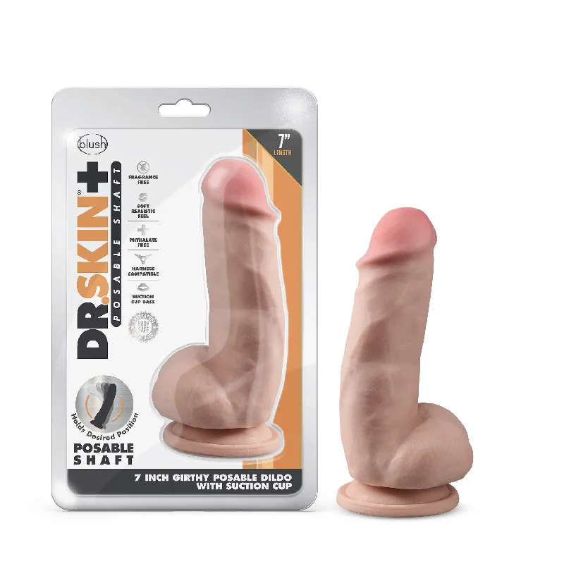 penis-circumcision-benefits-risks-Dr. Skin Plus - 7 Inch Girthy Posable Dildo With  Balls - Vanilla