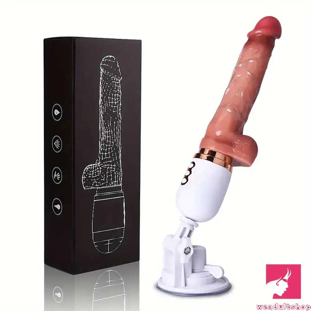 Dildo-exposed-5.51in Lifelike Silicone Heating Thrusting Rotating Vibrating Dildo