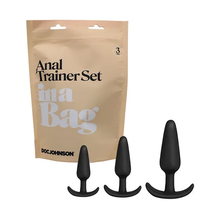 anal toys for fast fun-Doc Johnson Anal Trainer Set In A Bag 3-Piece Silicone Black