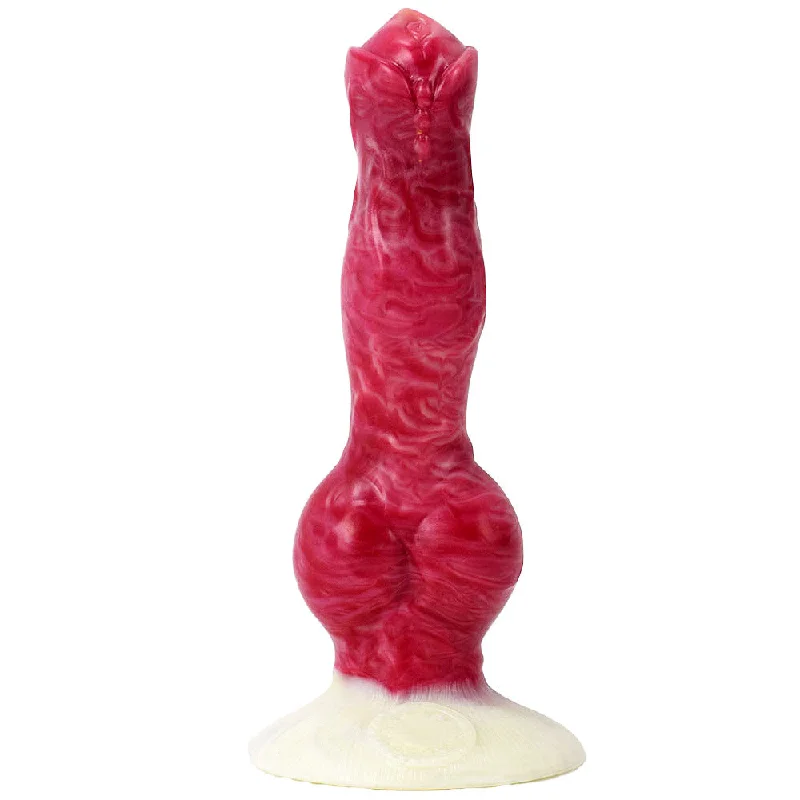 Penis-circumcised-NX5028 Realistic Dog & Wolf Penis Shaped Liquid Silicone Animal Dildo 8.3 inch with Suction Cup