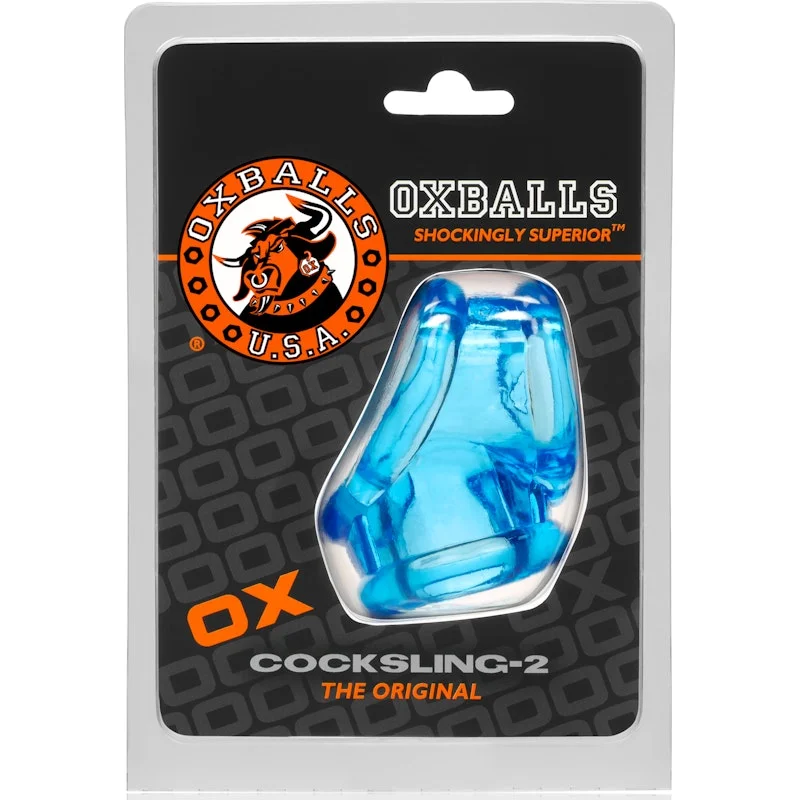 anal toys with sleek tip-Cocksling 2 Ice Blue