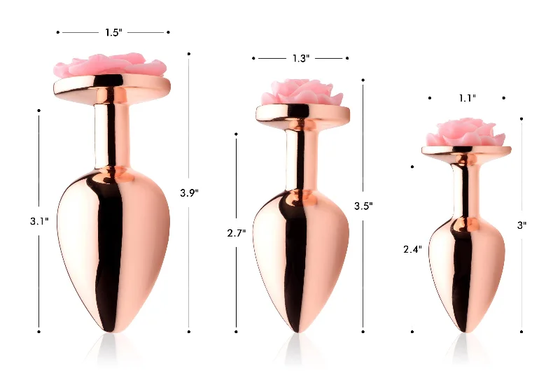 anal toys for quiet play-Pink Rose Gold Anal Plug - Small