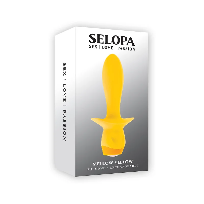 anal toys with smooth tip-Selopa Mellow Yellow Rechargeable Vibrating Plug Silicone Yellow