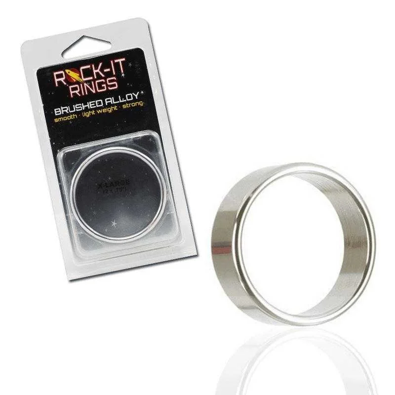 anal toys with soft tip-Rock-It Rings Brushed Alloy Metallic C-Ring XL (2" Diameter, 3/4" thick)