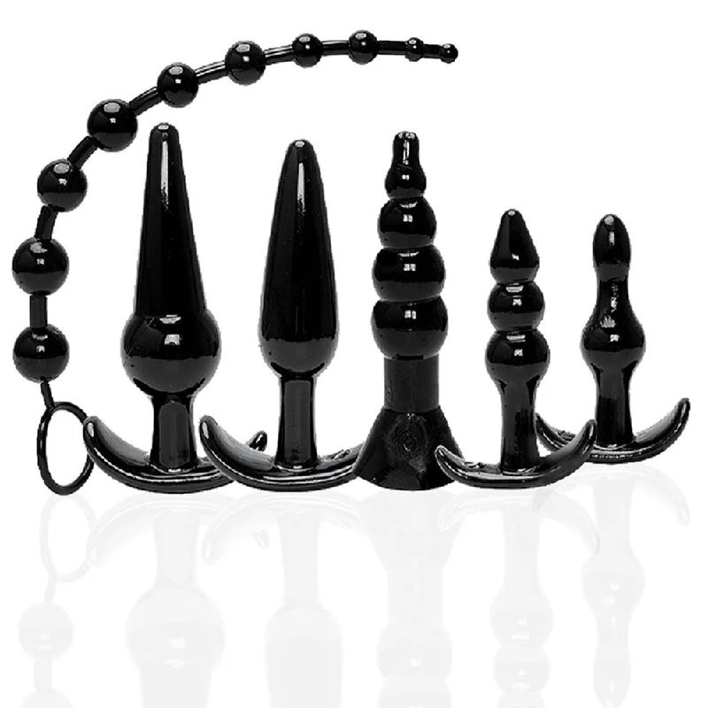 anal toys with soft silicone-The 9's Try-Curious Anal Plug Kit - Black