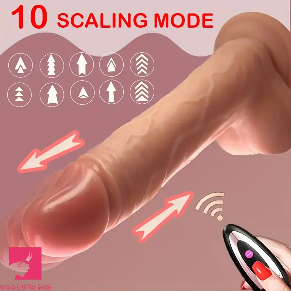 Penis-compact-8.66in Realistic Remote Control Soft Silicone Erotic Vibrating Heating Dildo