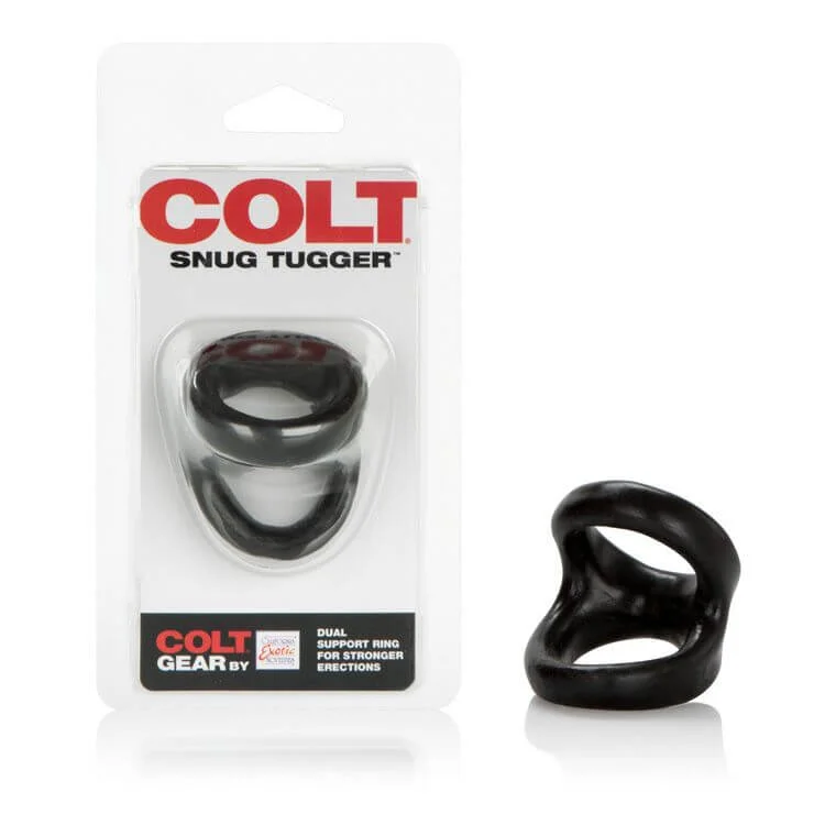 cock ring durable finish-COLT Snug Tugger - Stretchy Double Cock Ring with Scrotum Support for Enhanced Performance