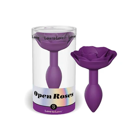 anal toys with sturdy tip-Love to Love Open Roses Silicone Anal Plug Purple Rain S