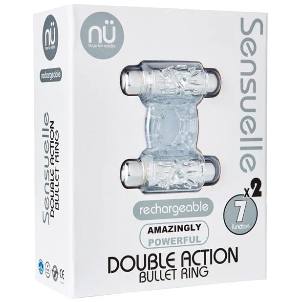 cock ring adjustable grip-Nu Sensuelle - Double Action Bullet Vibrating Cock Ring (Clear)