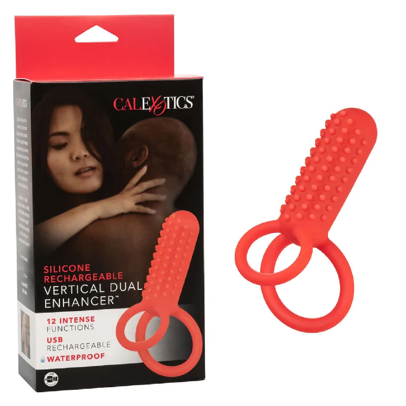 cock ring pleasure grip-Silicone Rechargeable Vetical Dual Enhancer