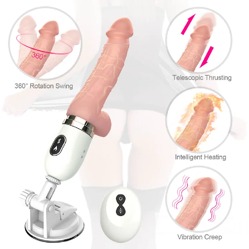 Penis-synthetic-Realistic Vibration Dildo Heating Telescopic Dildo Gun Automatic Sex Machine