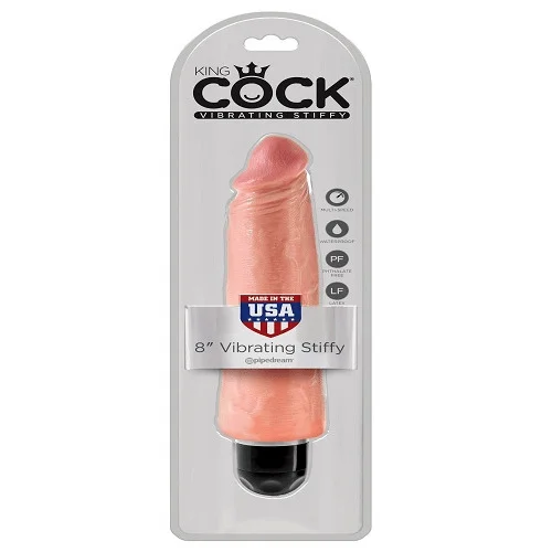 penis-moisturizer-ingredients-safe-King Cock 8" Vibrating Dildo - Flesh