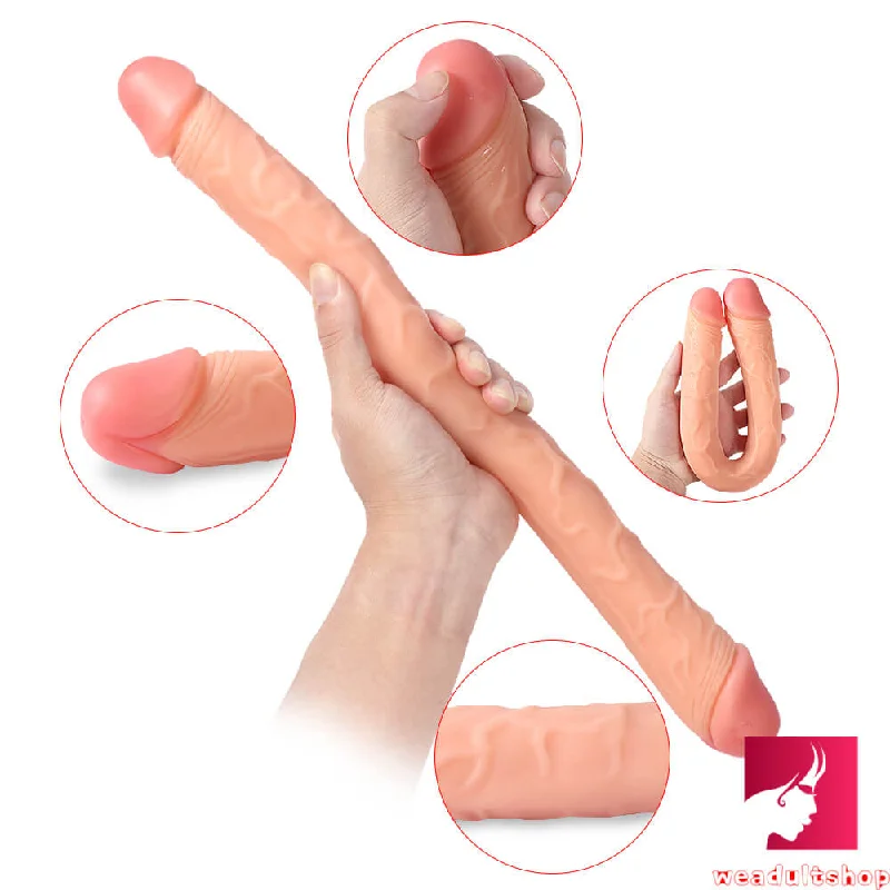 Penis-prime-16.1in Silicone Double Dildo U Shaped Interactive Long Dildo