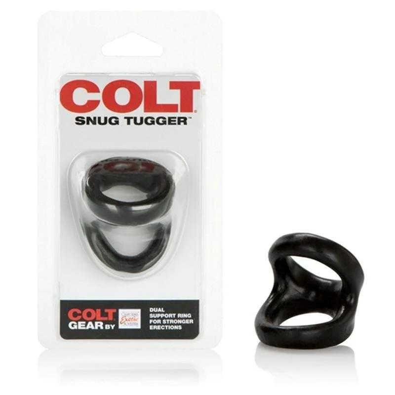 anal toys with sleek base-COLT Snug Tugger - Cock and Ball Ring - Black