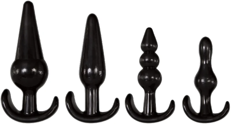 anal toys with quiet design-4 Piece Anal Plug Kit - Black