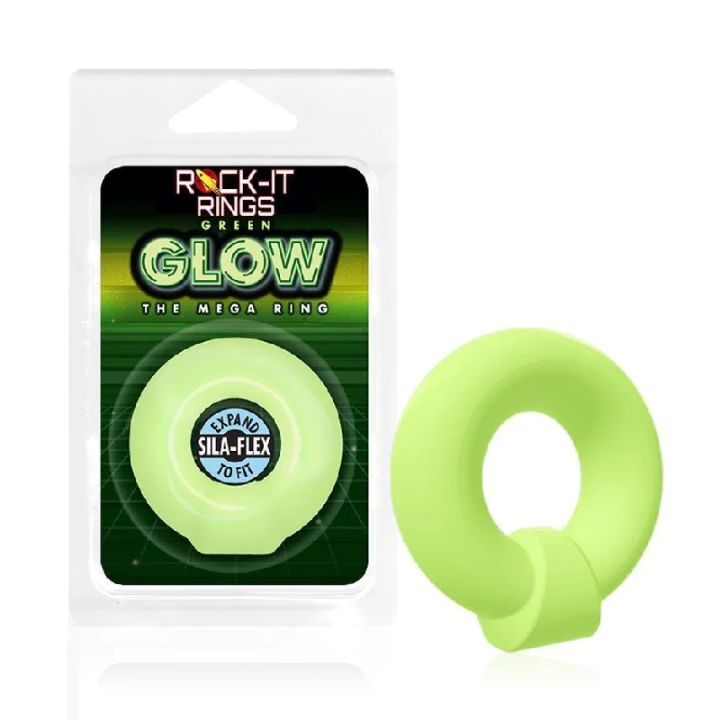 anal toys for intimate pleasure-Rock-it Rings GLOW The Mega Ring C-Ring - Glows in the Dark! - Green