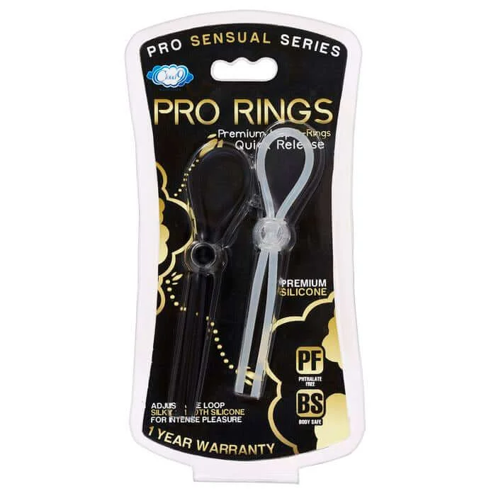 cock ring high stretch-Cloud 9 Pro Sensual Quick Release Loop Cock Ring 2 Pack