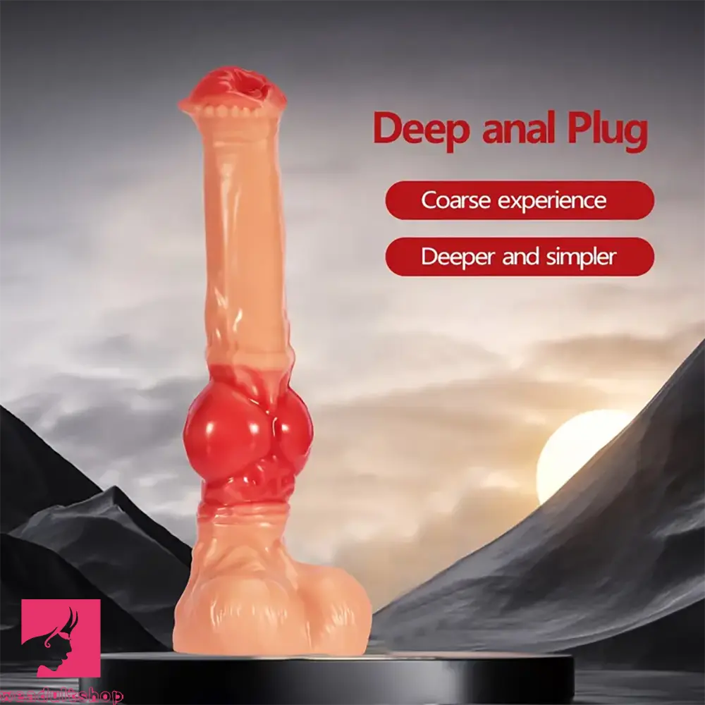 Penis-shaved-11.8in 13.3in 14.9in Big Long Knot Dog Cock Dildo For G-Point Sex