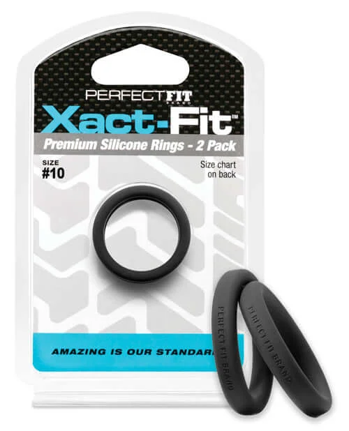 cock ring sleek grip-Perfect Fit Xact Fit #10 2-Pack Black: Precision Cock Ring Sizing