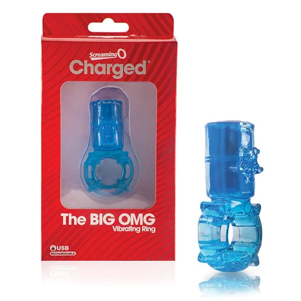 cock ring performance fit-TheScreamingO - Charged The Big OMG Vibrating Cock Ring (Blue)