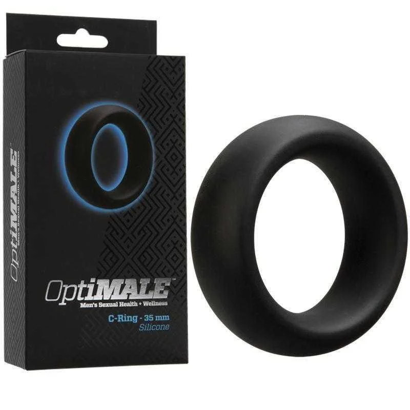 anal toys for kinky pleasure-OptiMale Silicone C-Ring - 35 mm Black