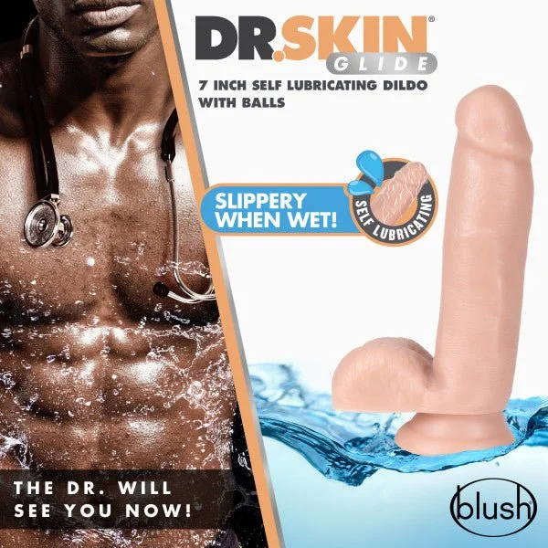 penis-pain-causes-diagnosis-Dr. Skin Glide - Inch Self Lubricating Dildo With Balls