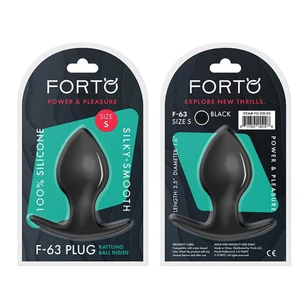 anal toys for kinky pleasure-Forto F-63 Rattler Spade Silicone Anal Plug Small Black