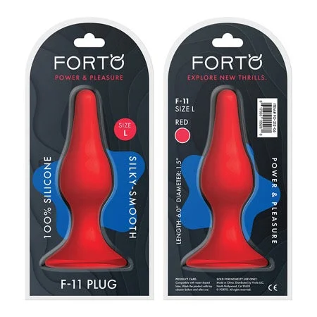 anal toys with portable shaft-Forto F-11 Lungo Silicone Anal Plug Large Red