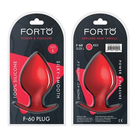 anal toys with adjustable tip-Forto F-60 Spade Silicone Anal Plug Large Red