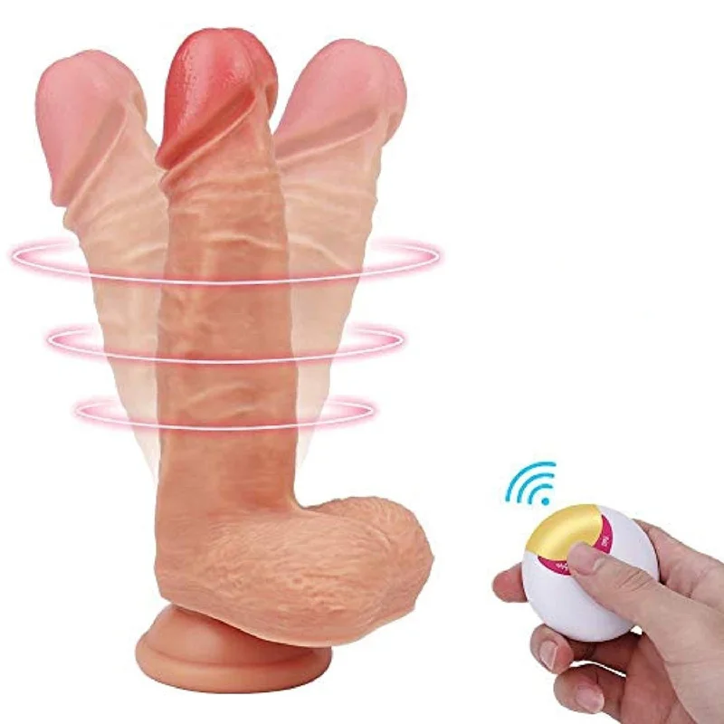 Dildo-glass-360° Whirling Vibration Thin Suction Cup Dildo